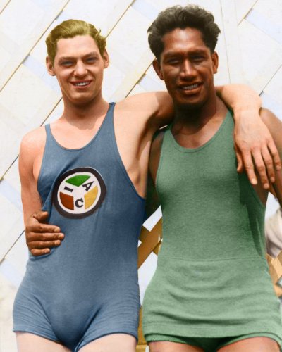 (image for) Johnny Weissmuller - Duke Kahanamoku #0003 - COLORIZED