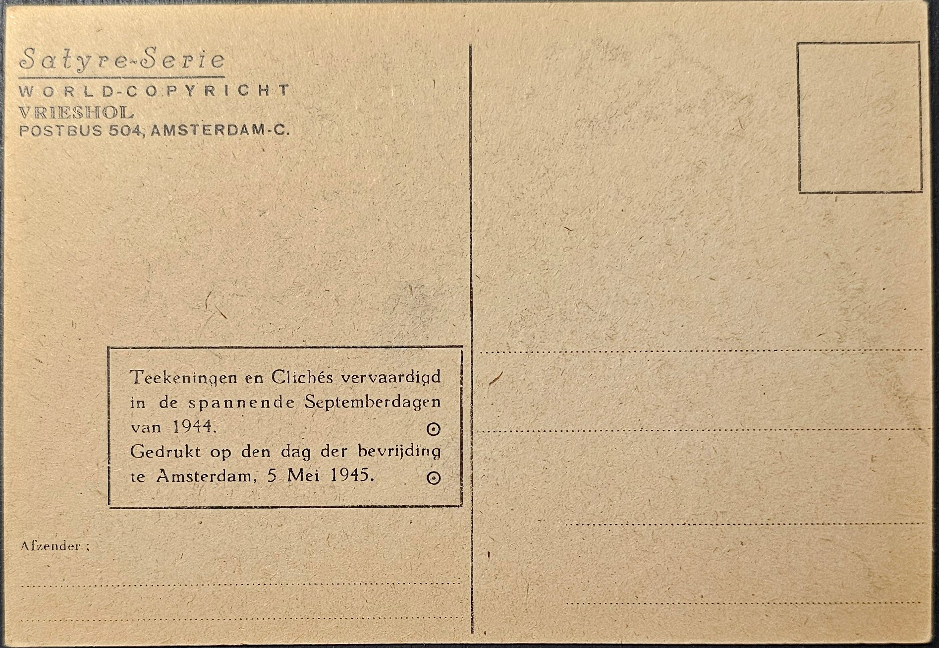 (image for) postcard Satire #0001