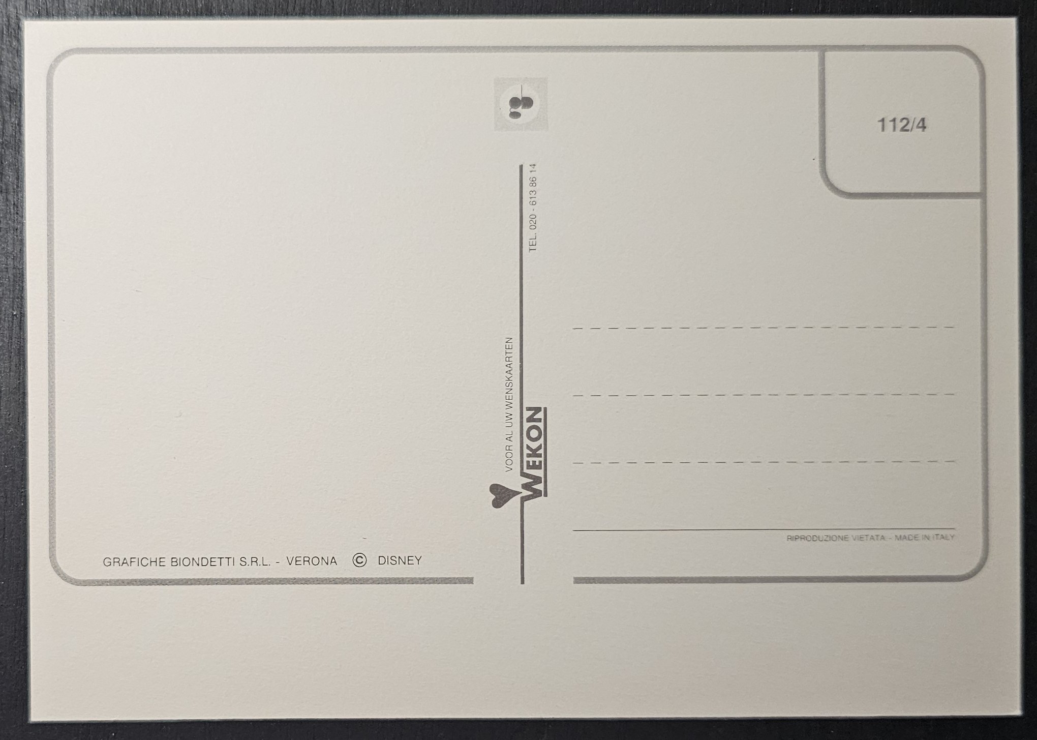 (image for) postcard DISNEY #0002