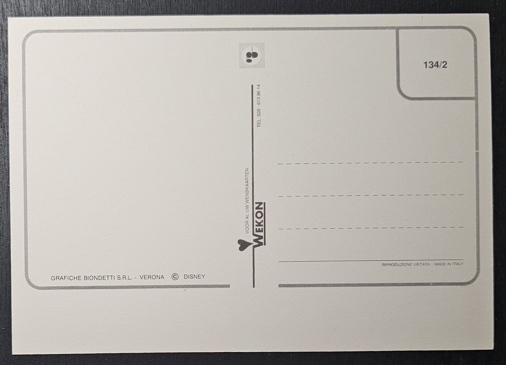 (image for) postcard DISNEY #0003