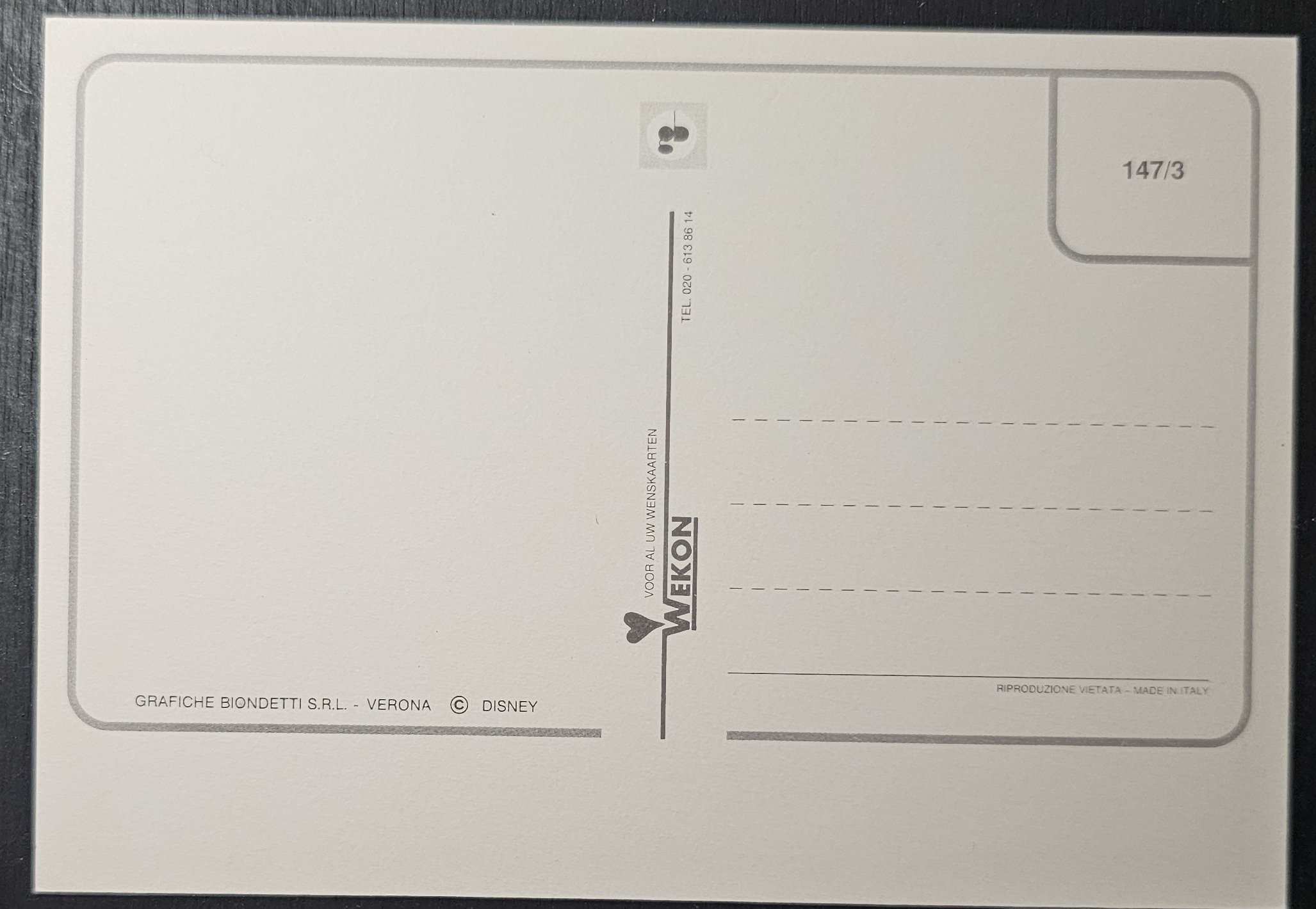 (image for) postcard DISNEY #0004