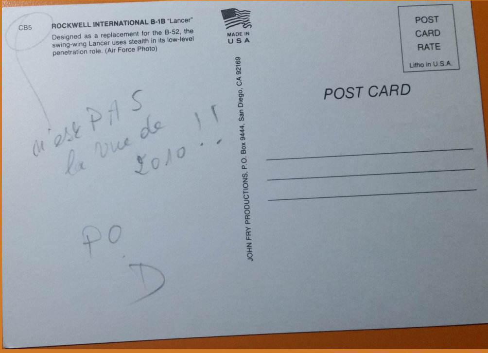 (image for) postcard AVIATION #0009