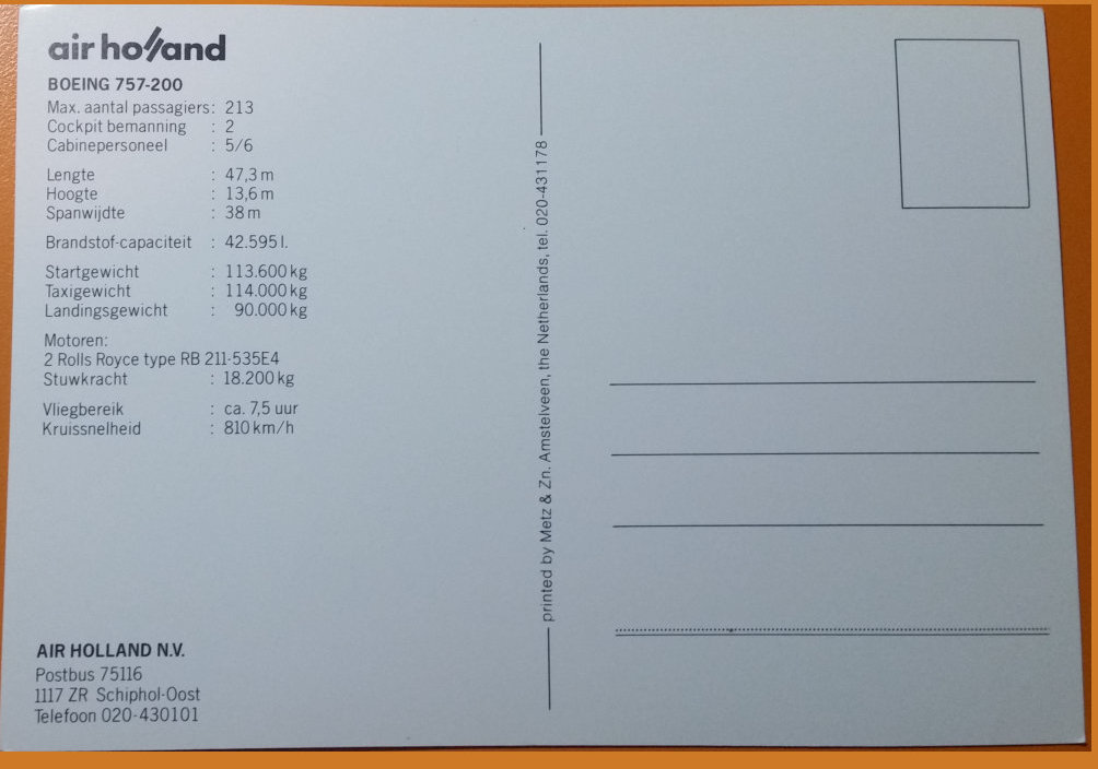 (image for) postcard AVIATION #0012