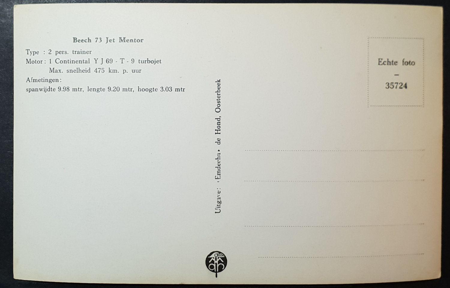 (image for) postcard AVIATION #0047