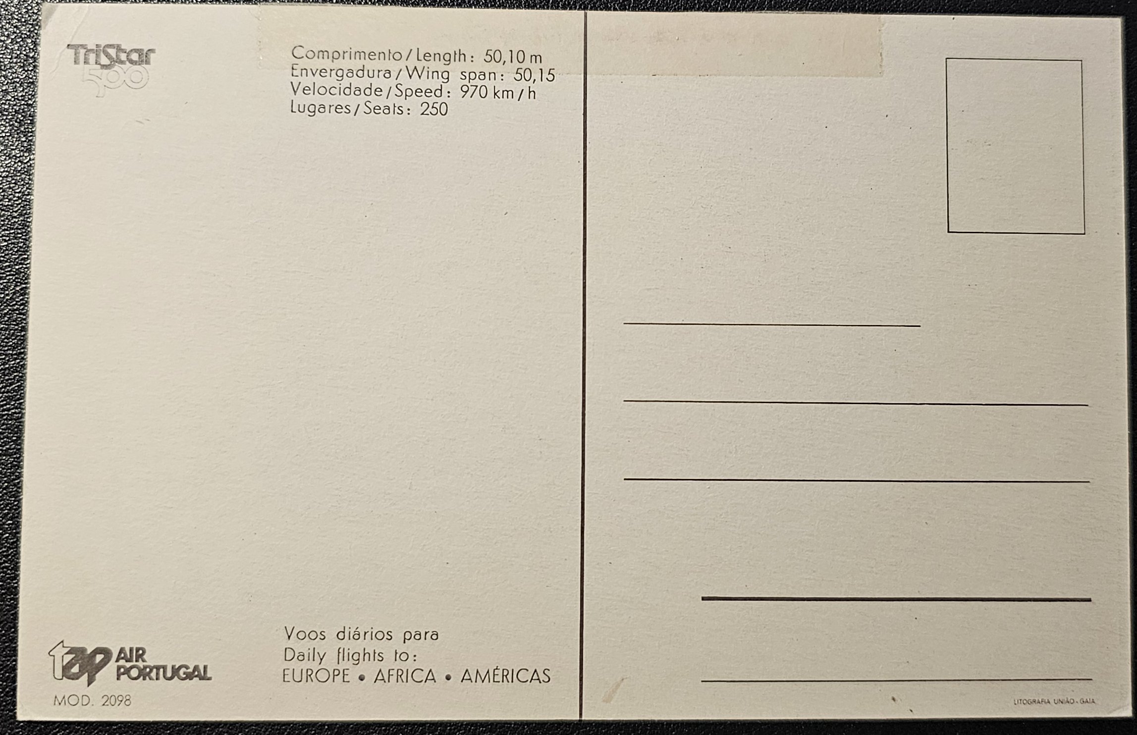 (image for) postcard AVIATION #0050