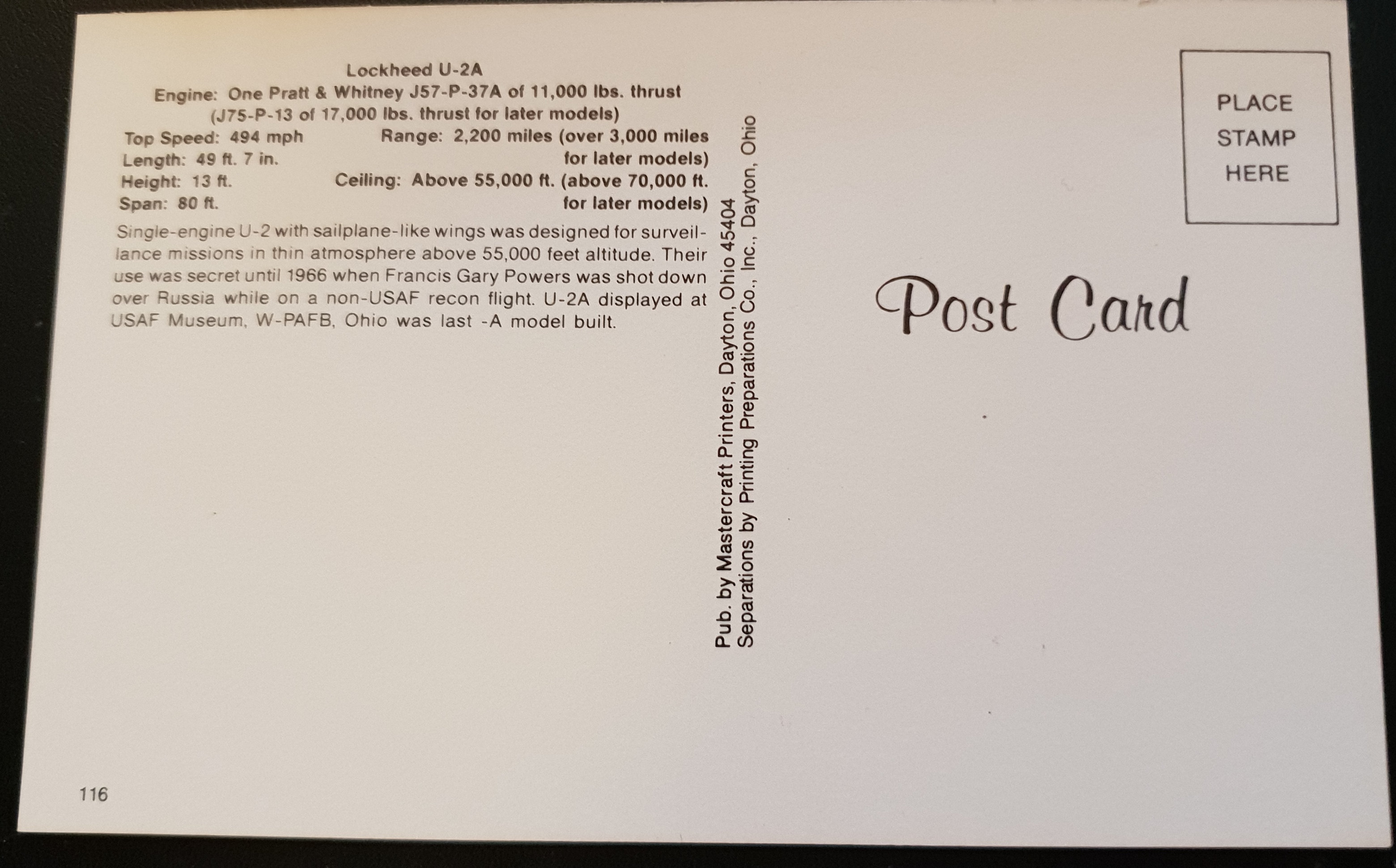 (image for) postcard AVIATION #0059