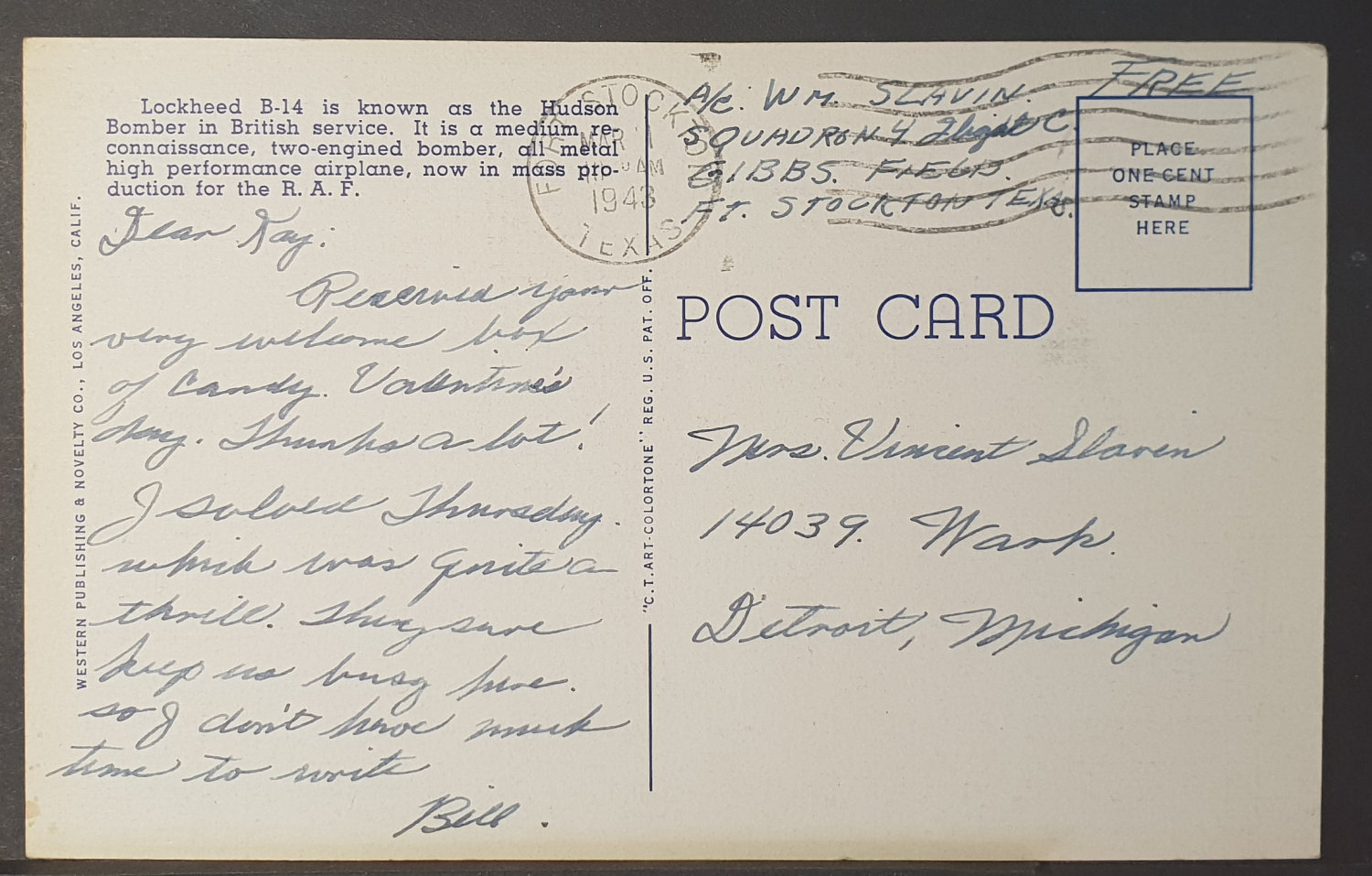 (image for) postcard AVIATION #0066