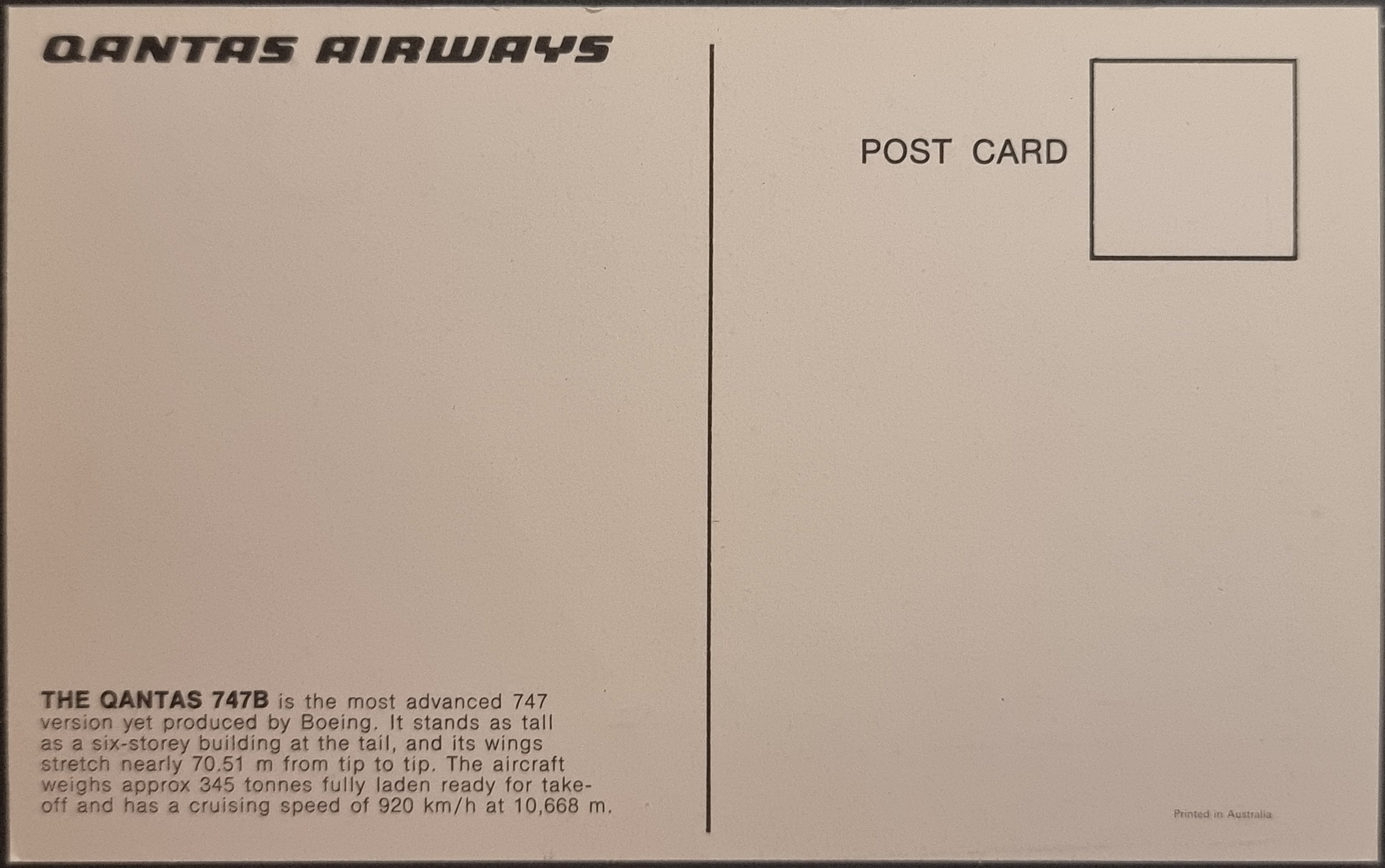 (image for) postcard AVIATION #0068