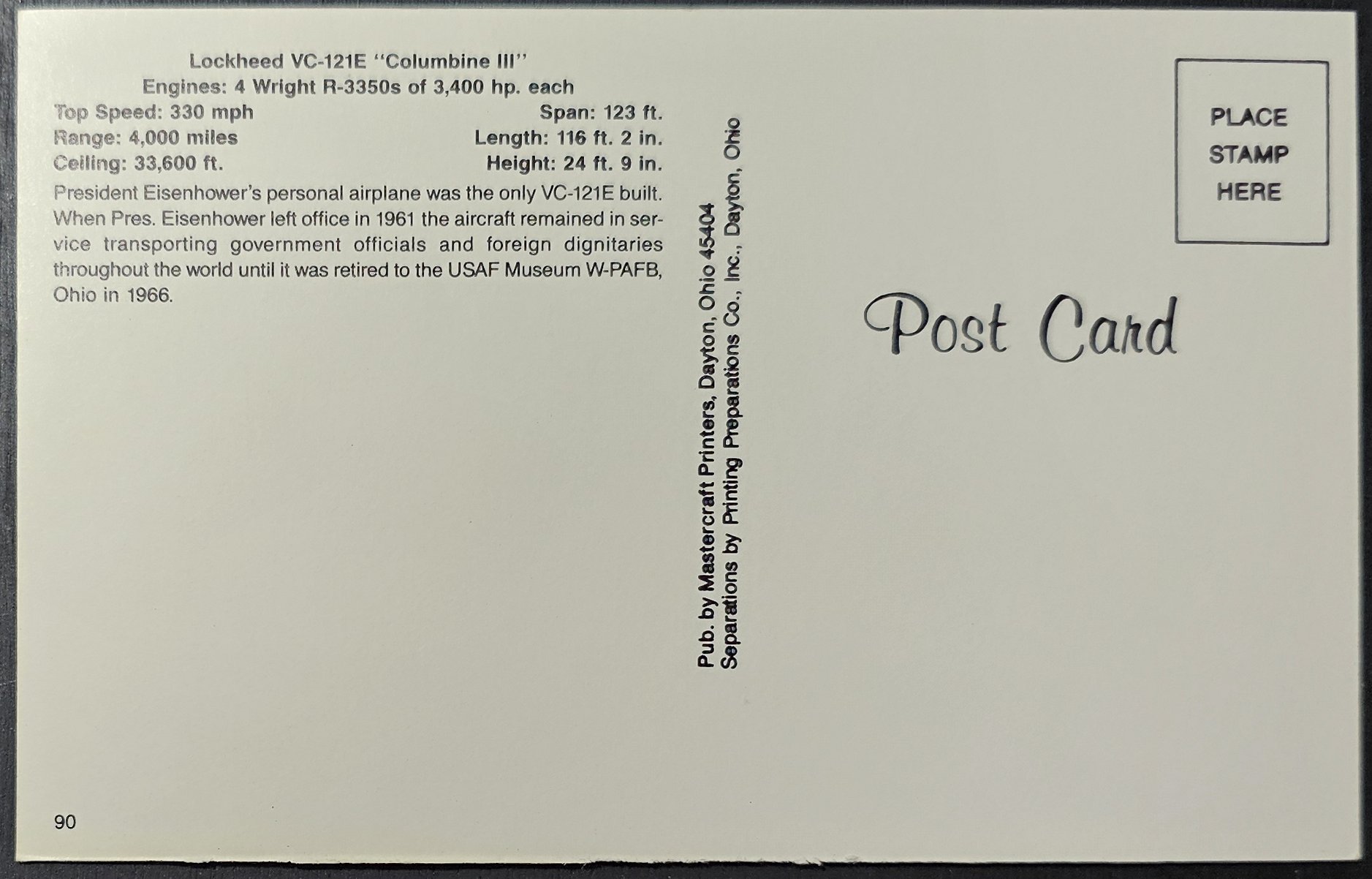 (image for) postcard AVIATION #0077