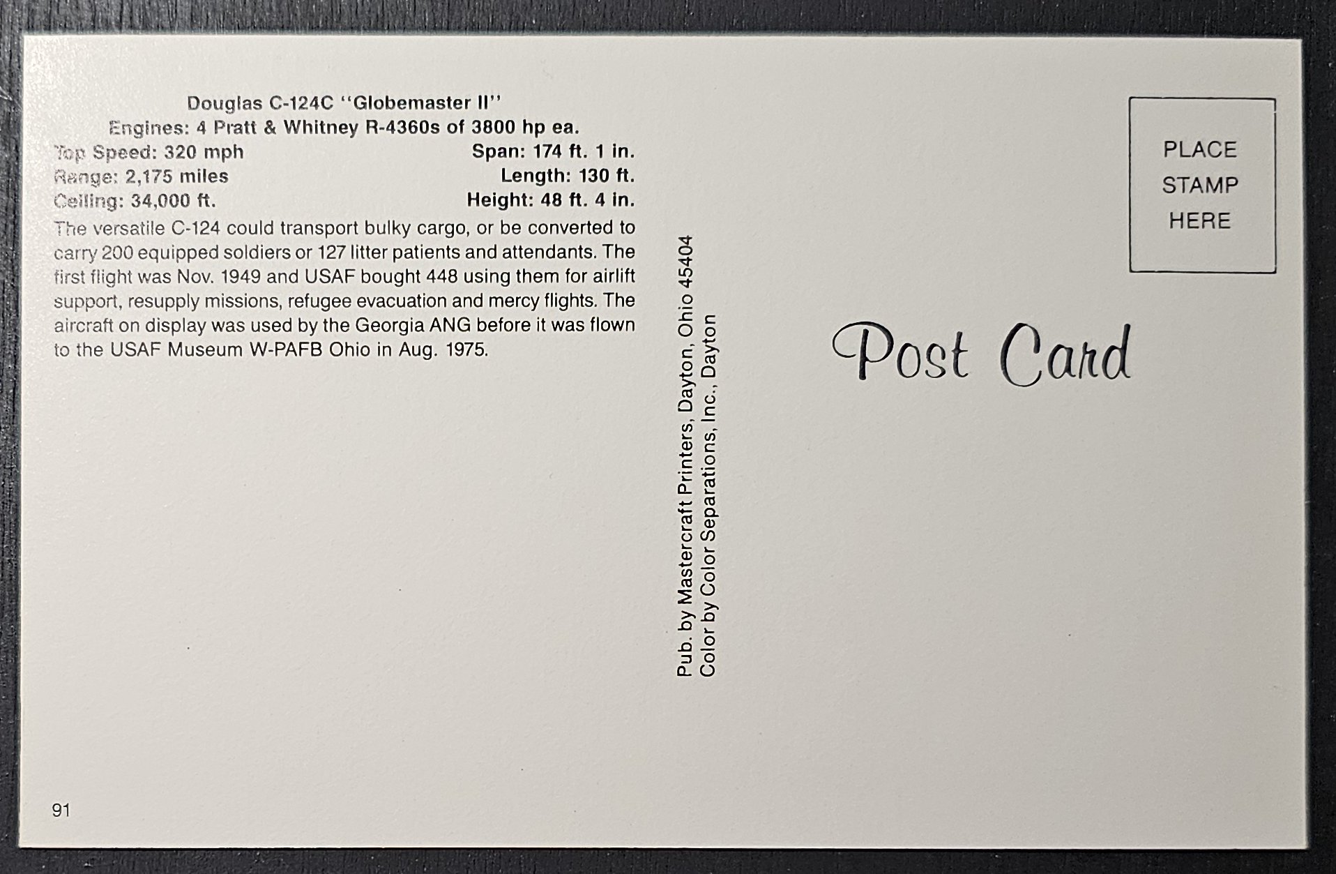 (image for) postcard AVIATION #0083