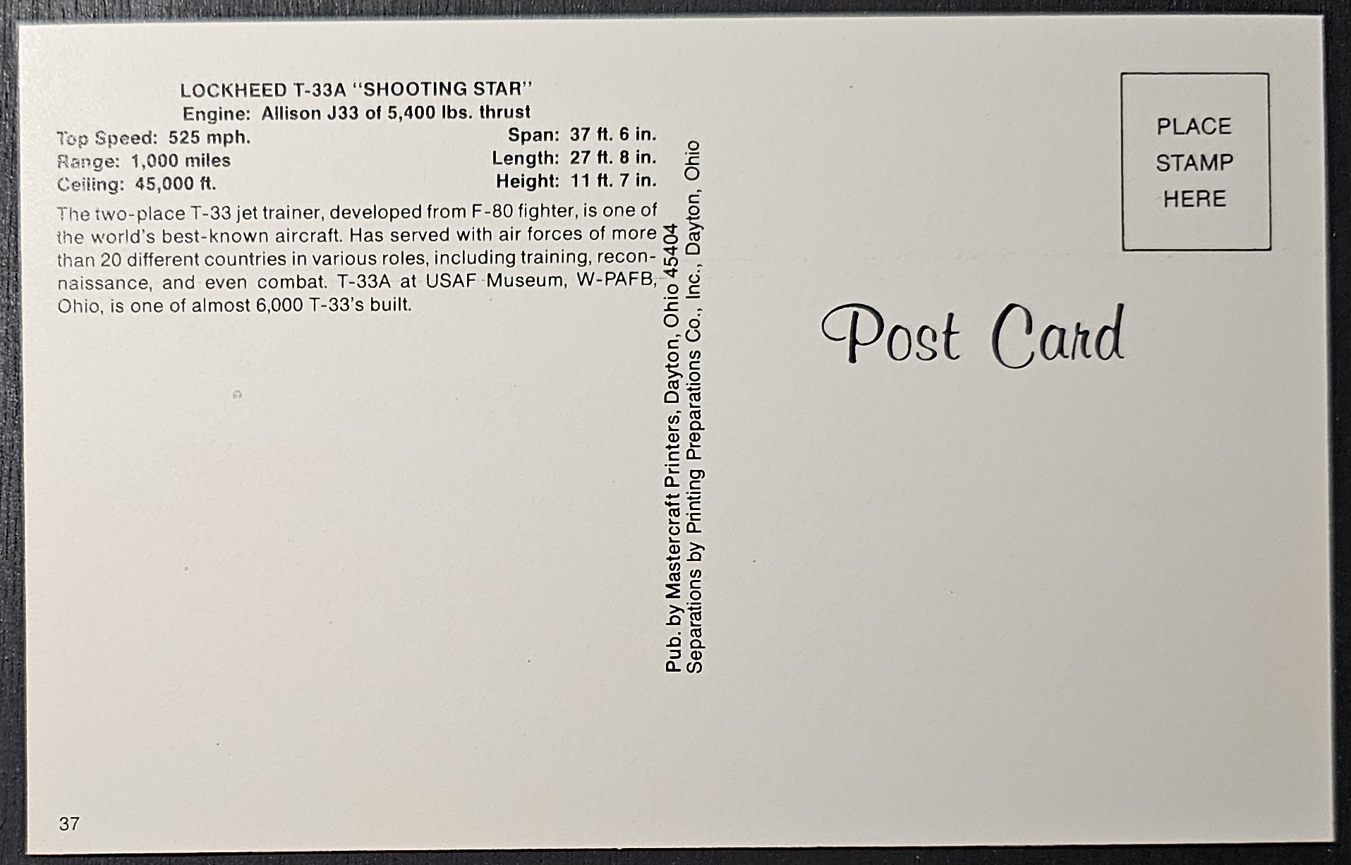 (image for) postcard AVIATION #0084