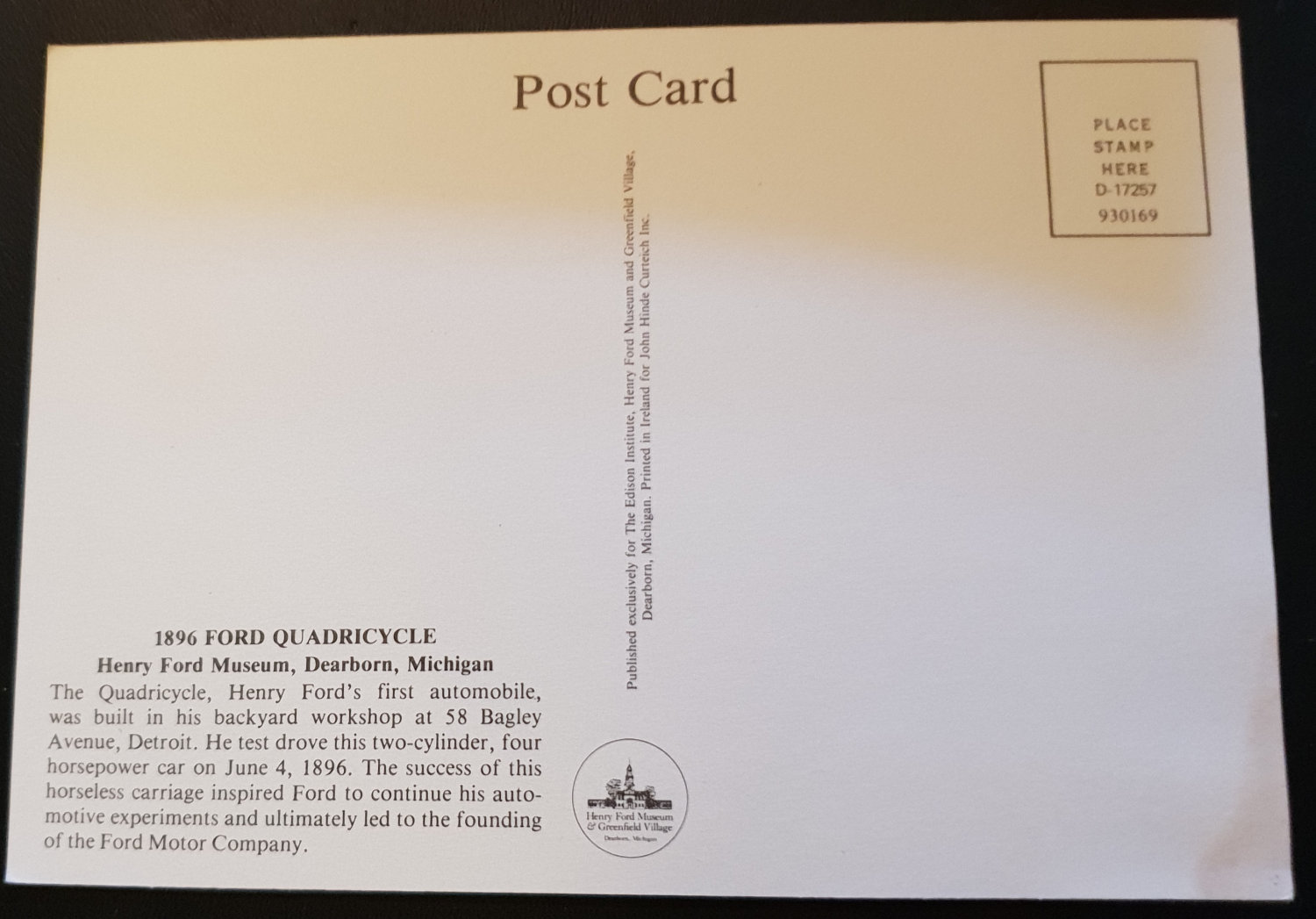 (image for) postcard CAR #0001